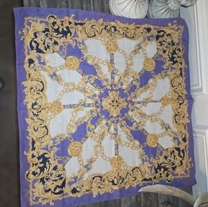 Celine Lavish Purple and Gold Patterned Scarf